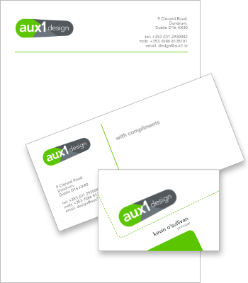 Aux1 Design stationery